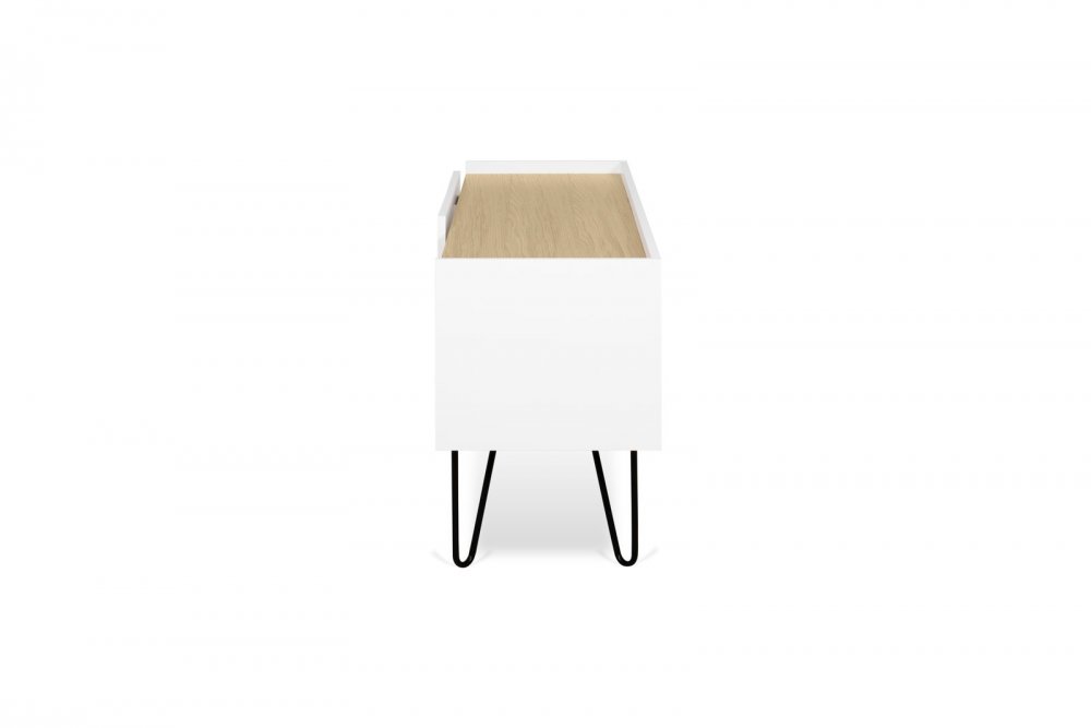 Meuble TV design NINA  Chêne clair et blanc